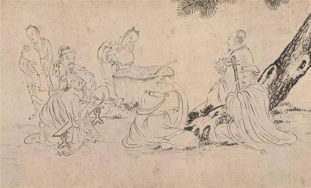 唐伯虎白描人物<strong></p>
<p>伯虎币</strong>，线条太美啦！