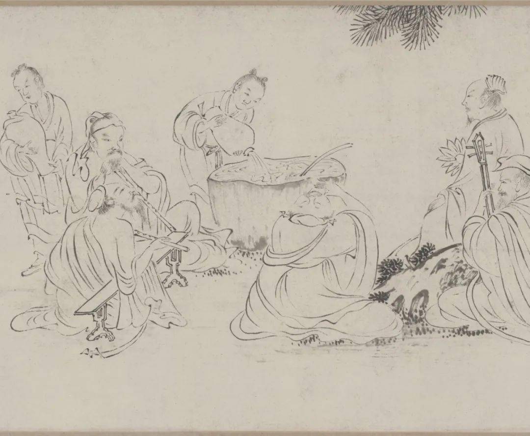 唐伯虎白描人物<strong></p>
<p>伯虎币</strong>，线条太美啦！