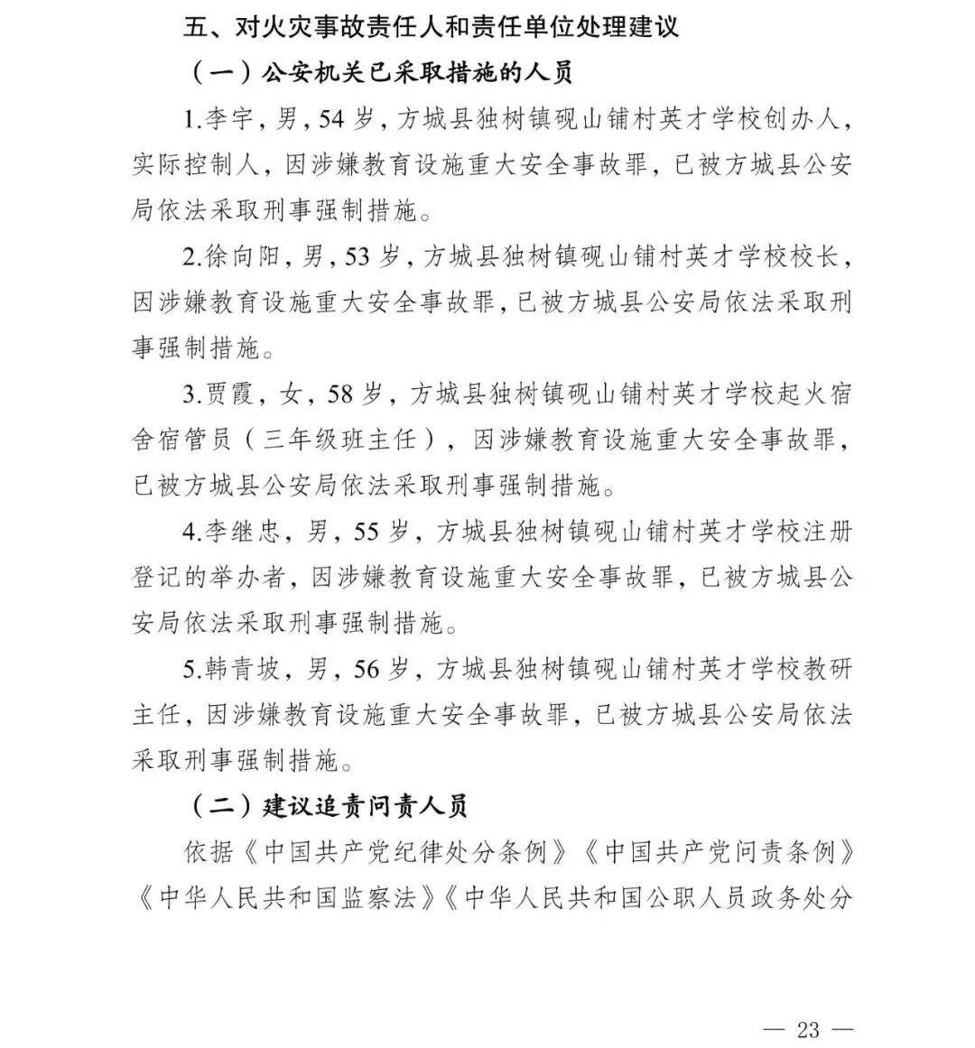 副市长、县委书记、县长、市教育局局长等25人被处理<strong></p>
<p>理财三方</strong>，方城县英才学校重大火灾事故问责名单公布